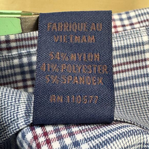 DAVID DONAHUE FUSION PERFORMANCE PLAID BUTTON UP SHIRT IN BLUE NWT MEN'S 16 M/L - Picture 10 of 14